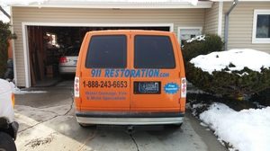 water damage Angelton equipped truck