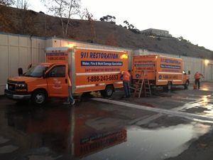 Water damage Brazoria equipped trucks